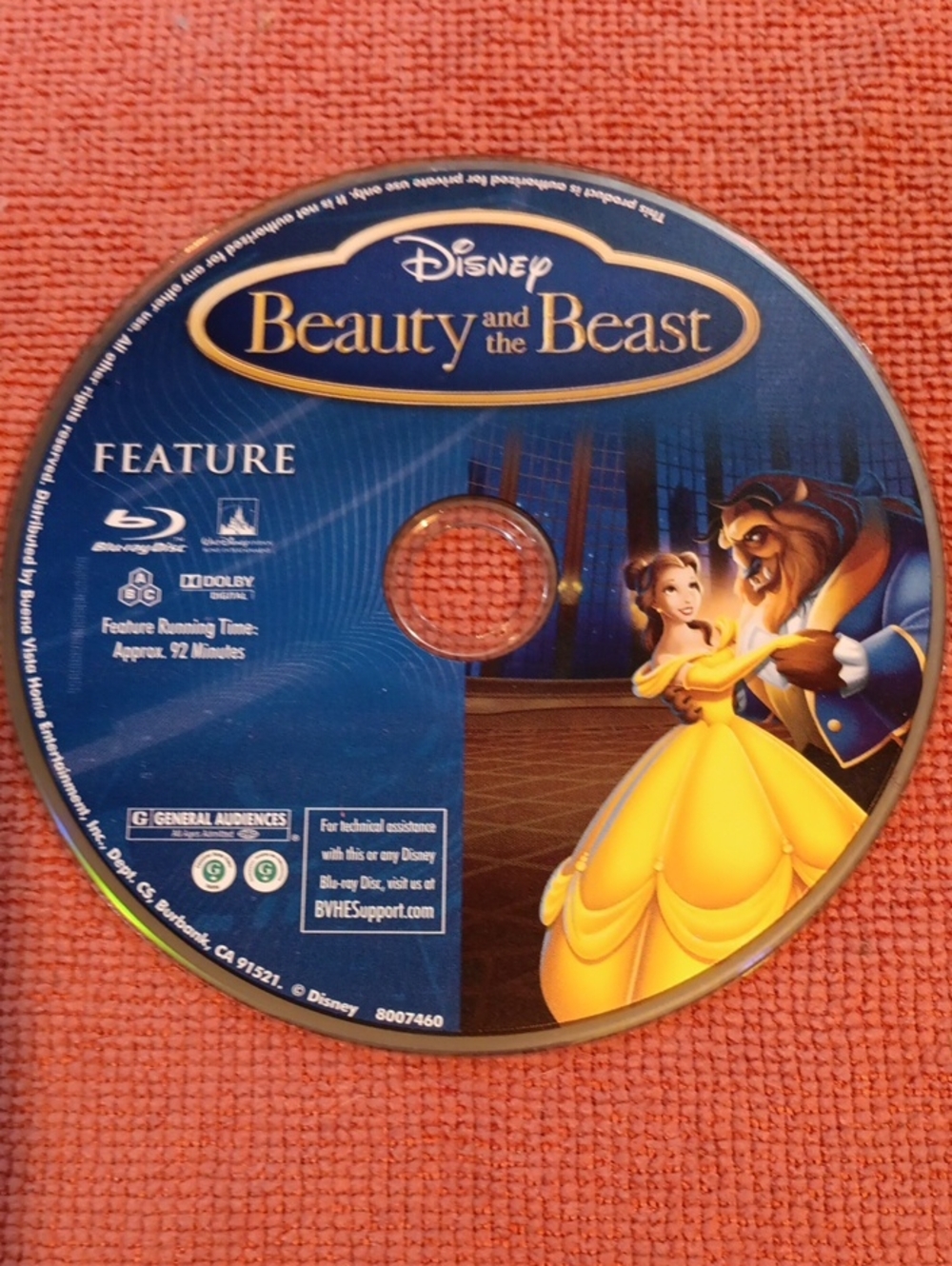 2/$12 Disney Beauty and the Beast 2-Disc DVD Set *NO CASE*